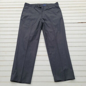 Egara Dress Pants Mens 34X28 Gray Black Striped Regular fit Flat Front